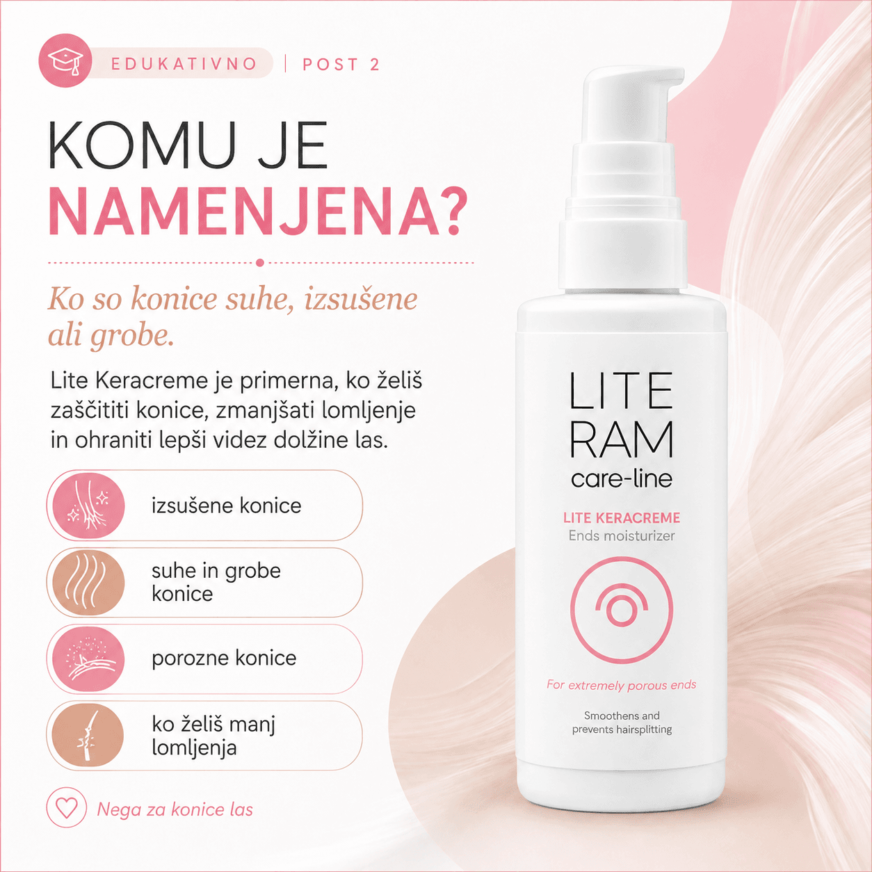 Lite keracreme - obnavlja poškodovano predele las, predvsem konice las 4 Lite keracreme - obnavlja poškodovano predele las, predvsem konice las - slika 4
